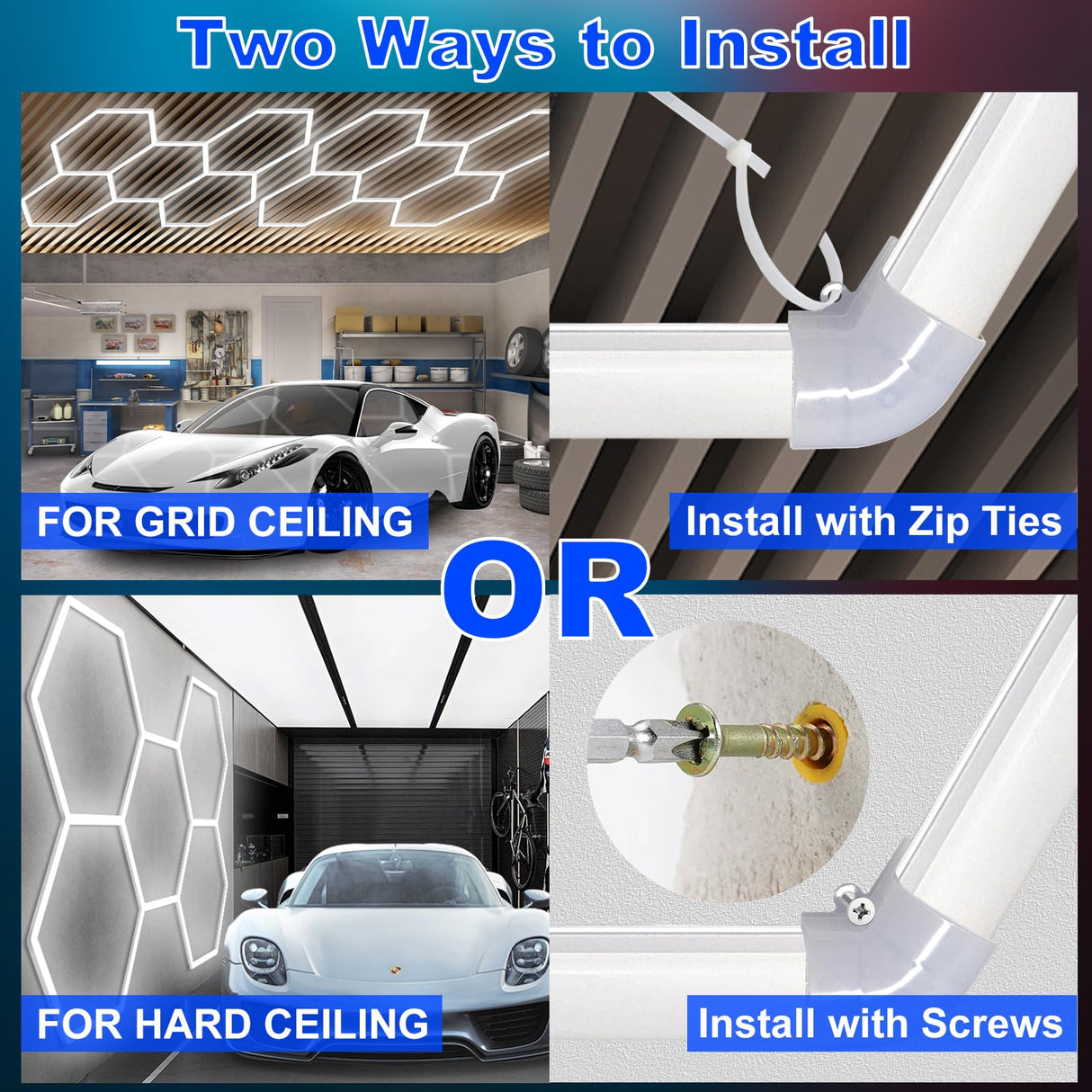 Wanzvisk Hexagon Led Lights for Garage