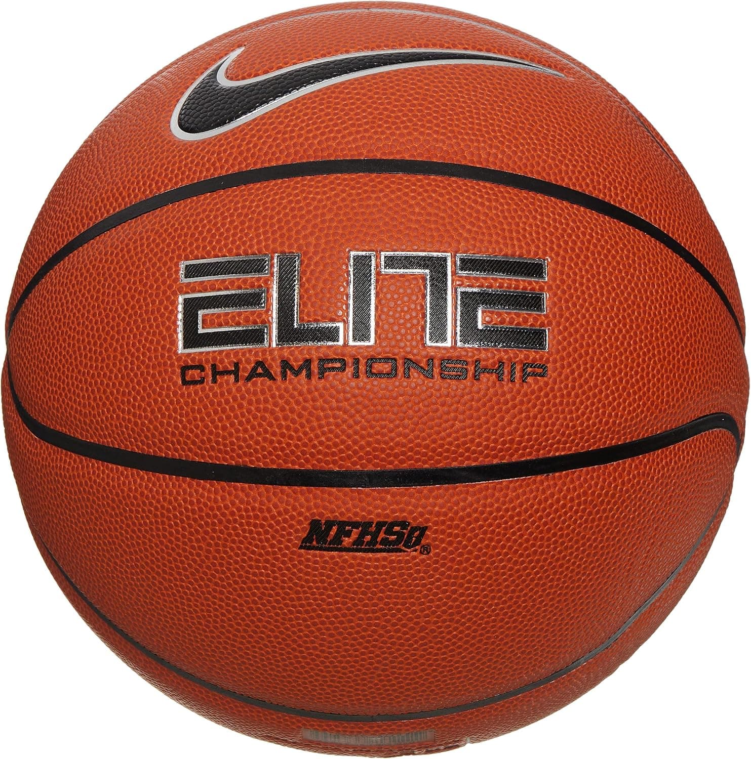 Nike Elite Basketball, Amber/Black/Metallic Silver