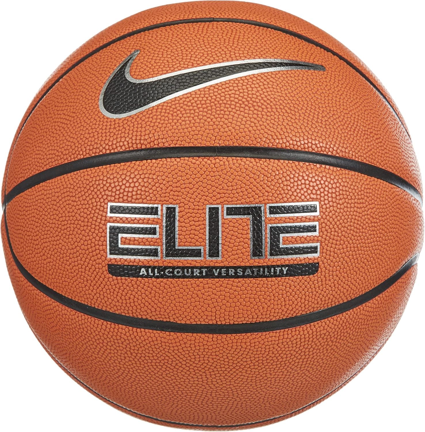 Nike Elite All-Court Basketball, Amber/Metallic Silver