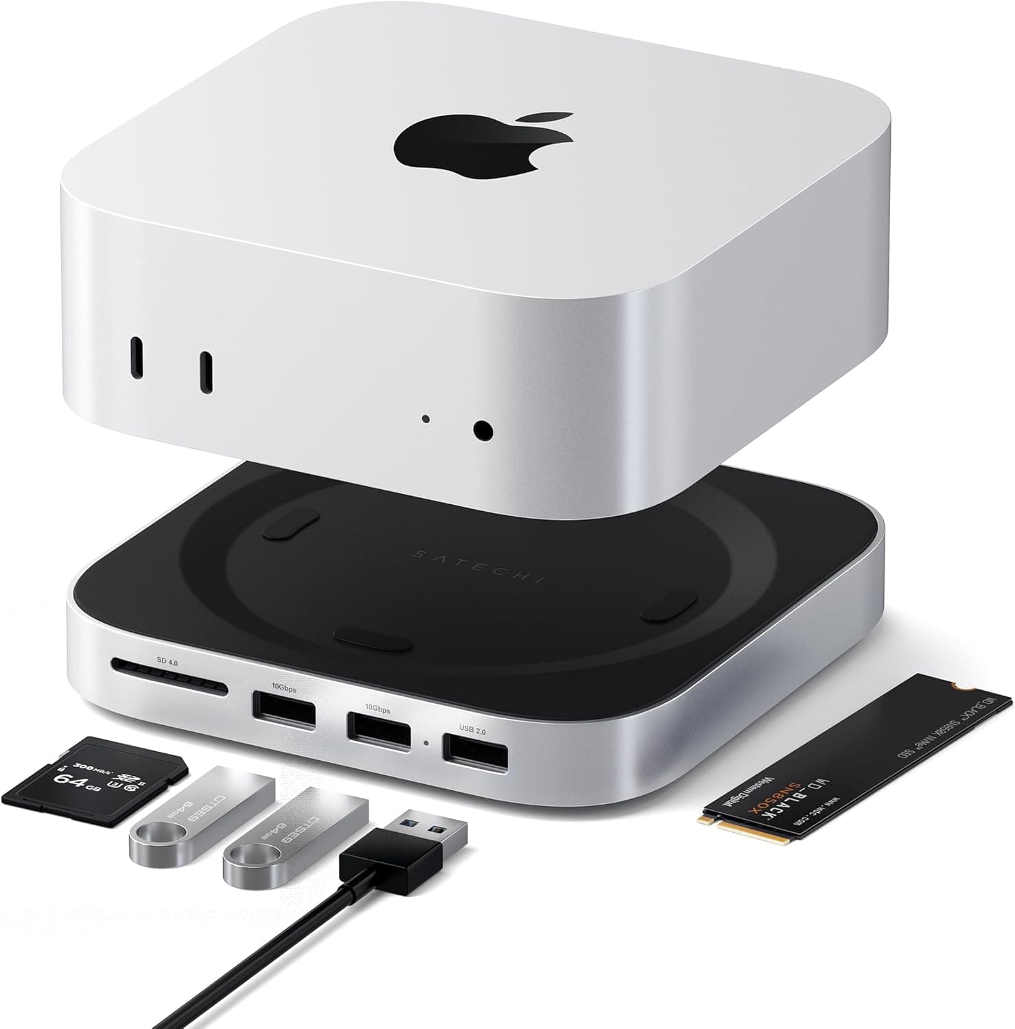 Satechi Mac Mini M4 Stand & Hub with SSD Enclosure