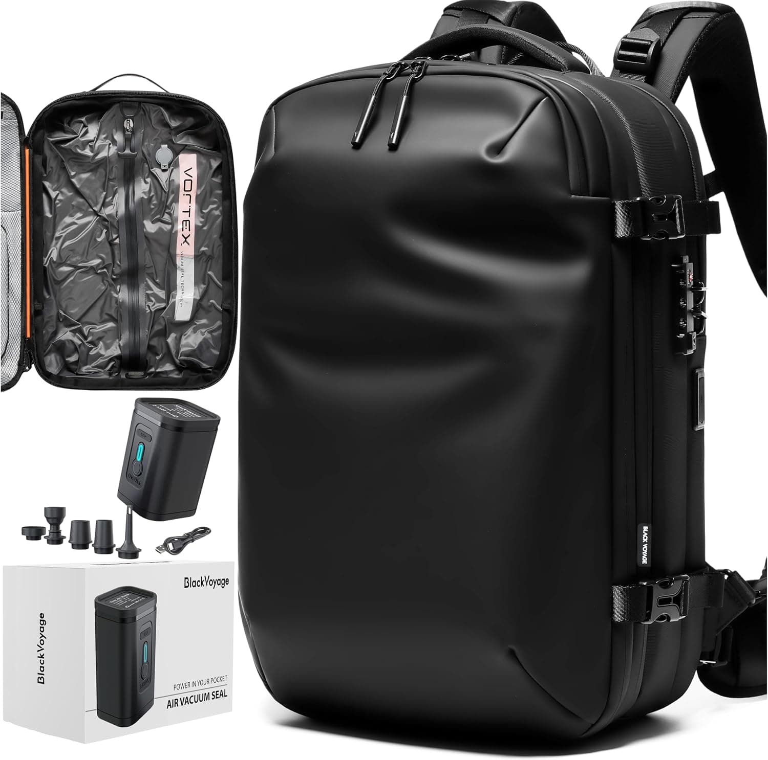 Black Voyage Zephyr Vacuum Compression Backpack