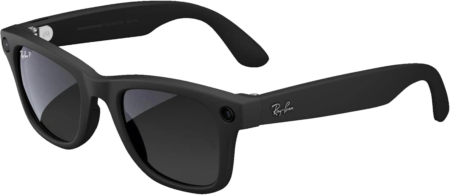Meta Ray-Ban (Gen 1) Wayfarer Large Smart AI Glasses, Matte Black