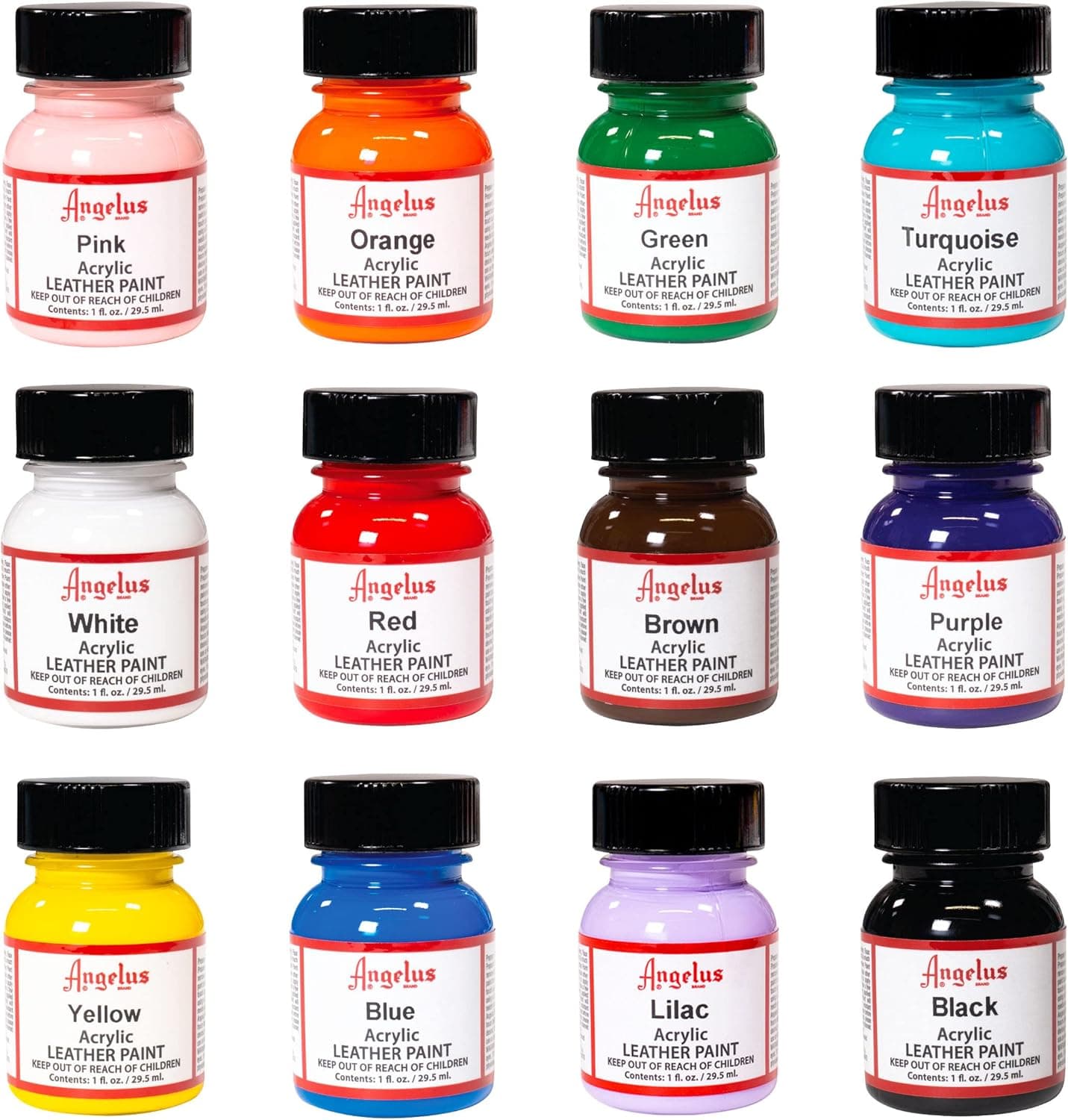 Angelus Acrylic Leather Paint, Best Sellers Kit, Flexible