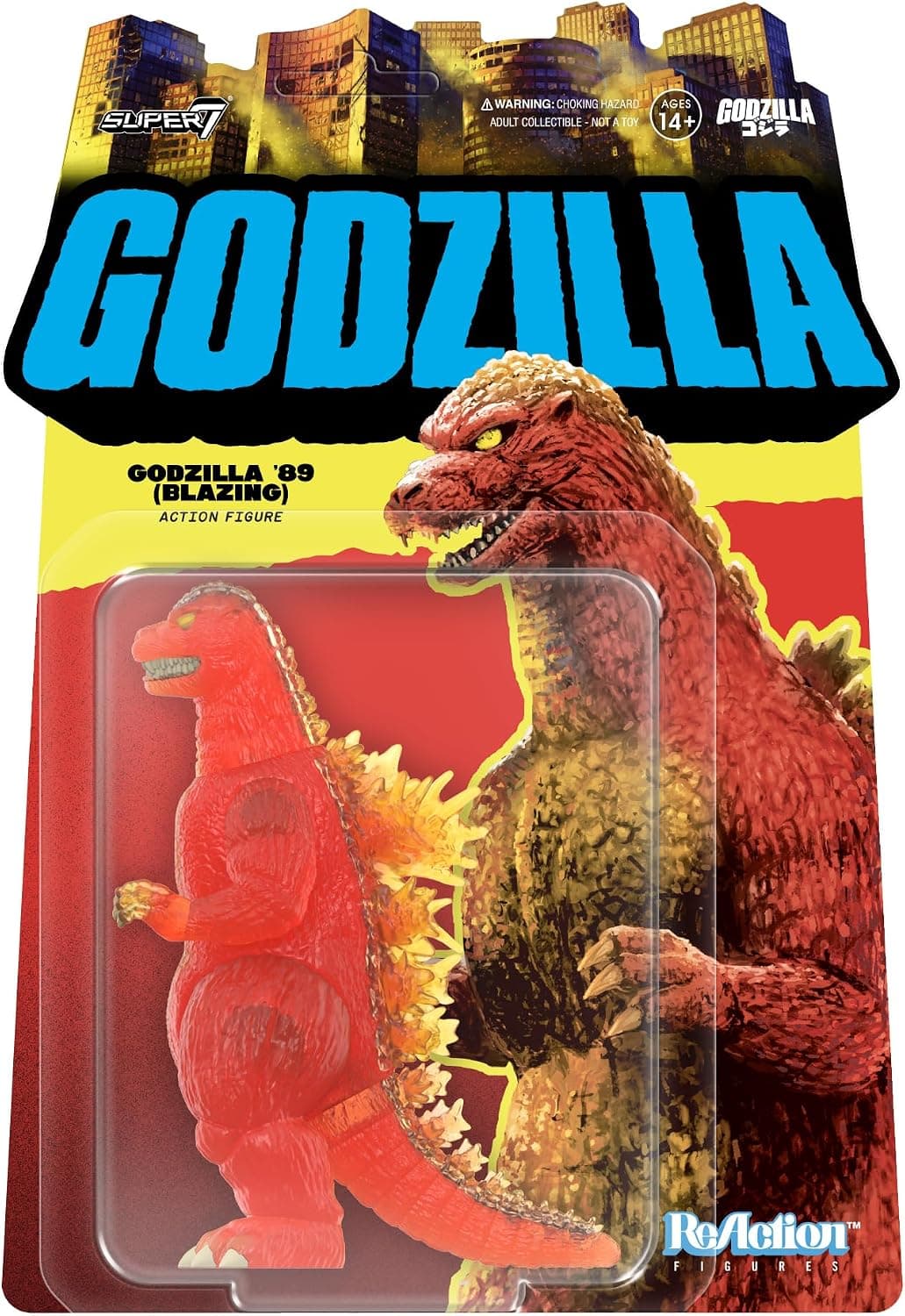 Super7 ReAction Toho Godzilla 1989 (Blazing), 3.75"