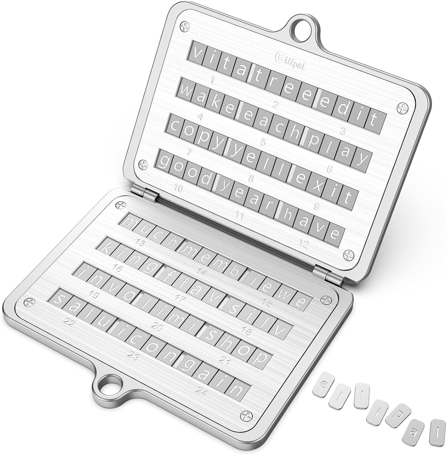 ELLIPAL Seed Phrase Backup, 316 Stainless Steel with Lock Hole